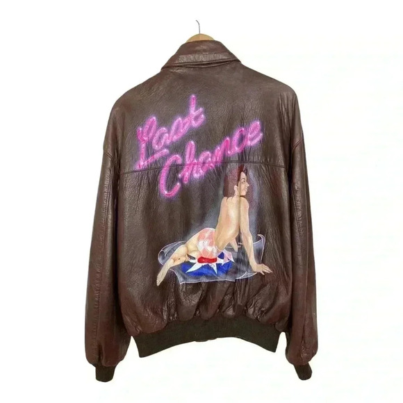 Perrone Aviation Apparel pilot leather bomber jacket size 54 handmade in USA - Picture 2 of 11